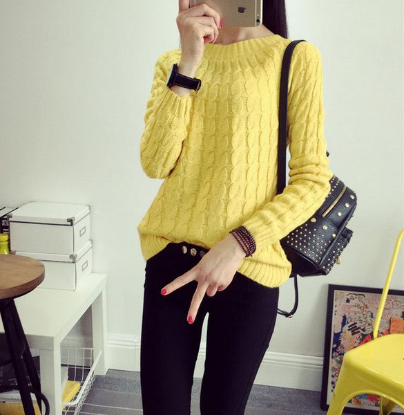 Free shipping 2014 size basic autumn and winter sweater thickening long-sleeve pullover female sweater women fashion WL0006