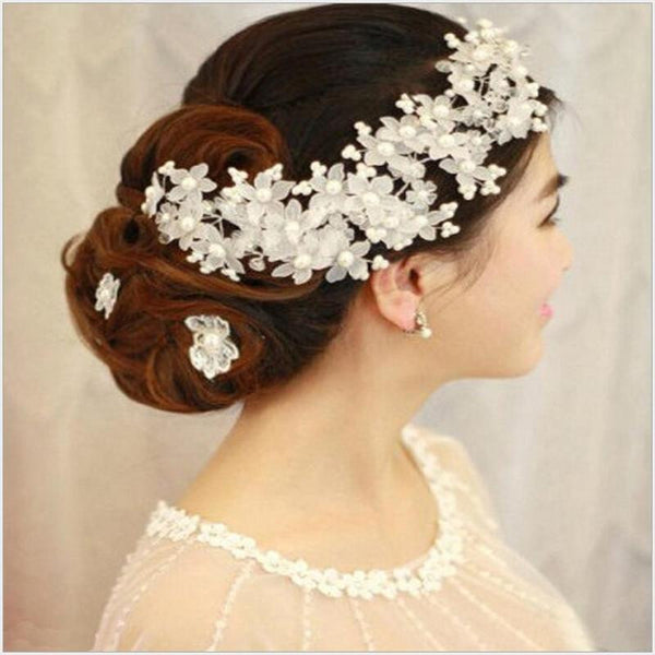 BH31 High-quality Handmade Headdress with Pearl Bridal Hats Flower Hair Wedding Hats Accessories Dinner Party for women